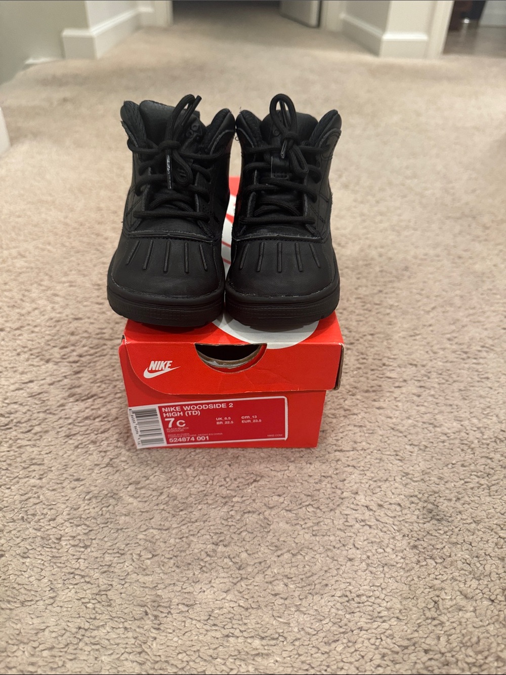 Nike Kids Black High-Top Woodside 2 Boots